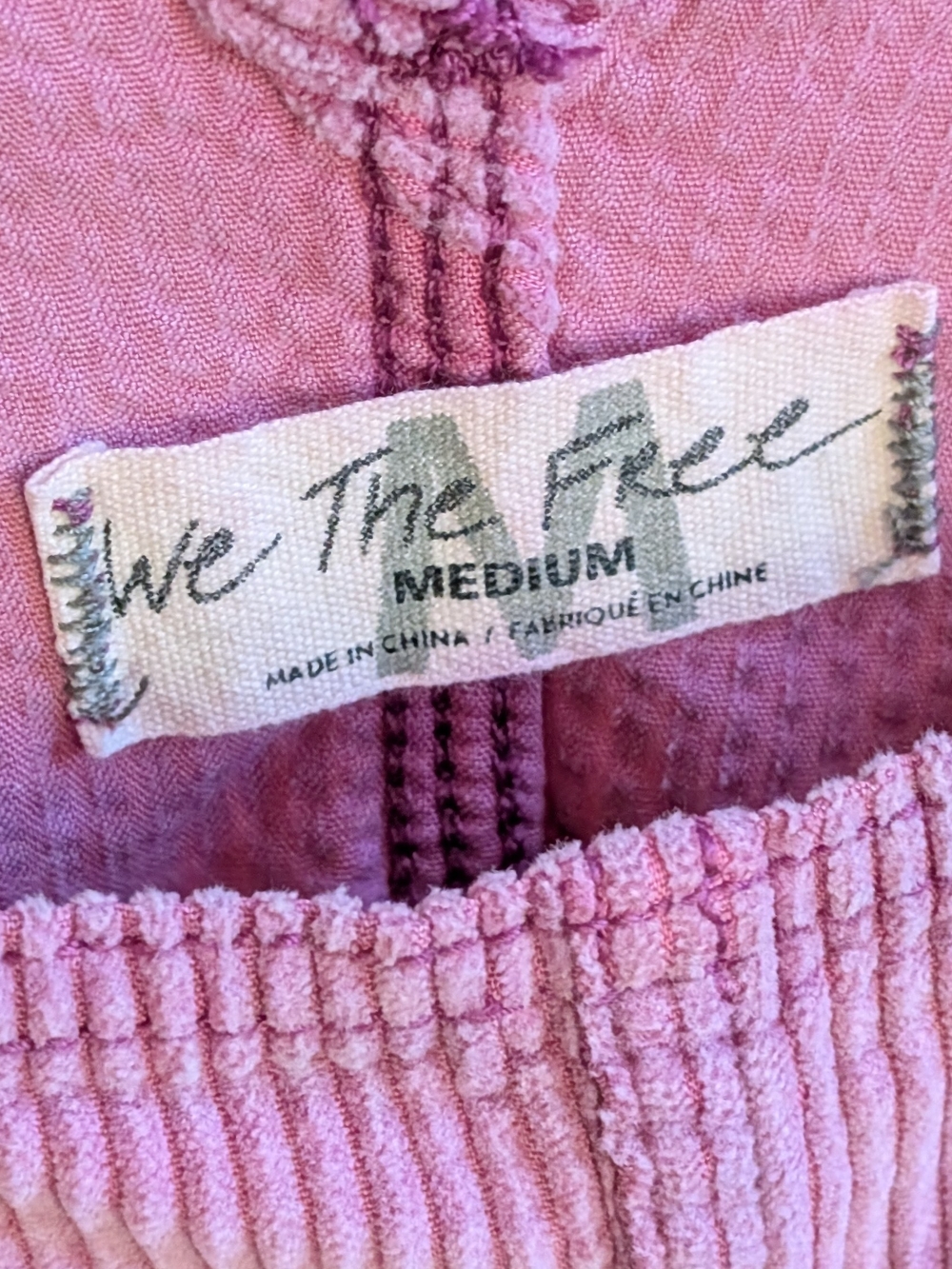 Free People x We The Free Baxter Corduroy Jumper Mini Dress In Light Pink - M - Picture 6 of 7